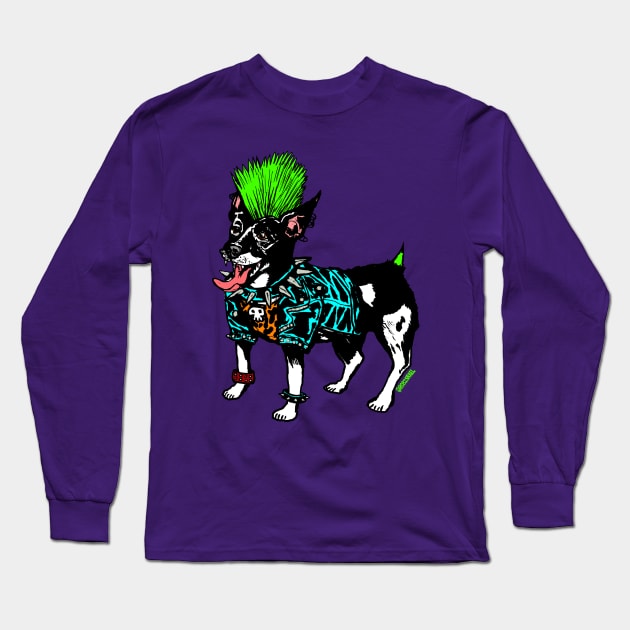 Punk Dog Long Sleeve T-Shirt by Robisrael